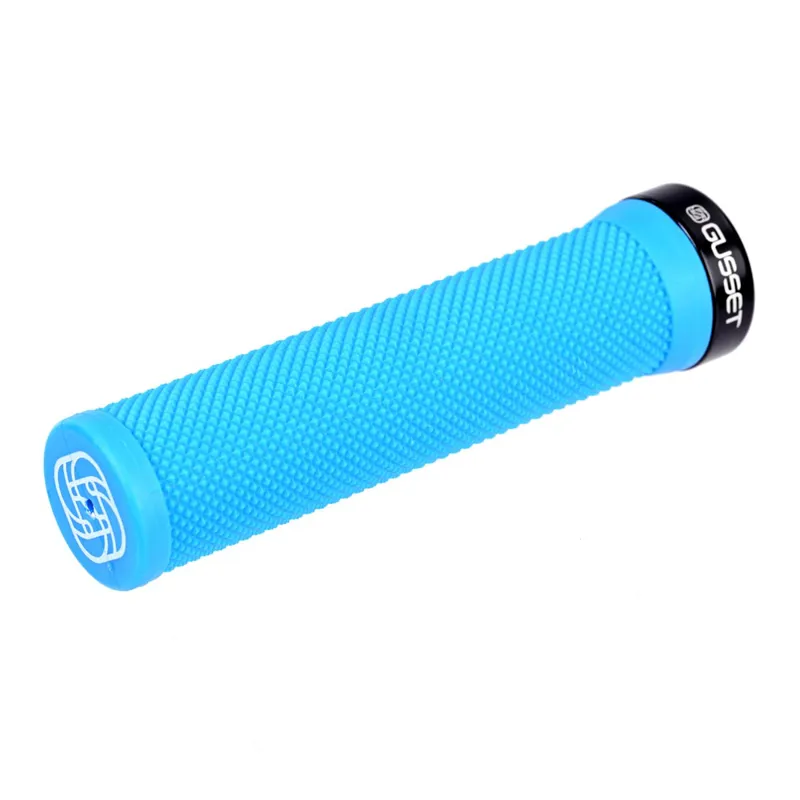 Gusset Single File Lock On Handlebar Grips Blue 133mm