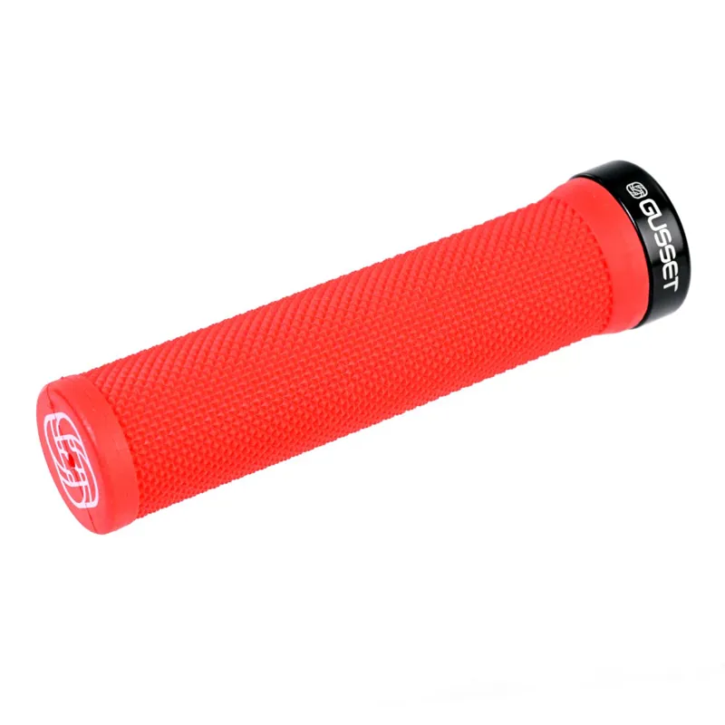 Gusset Single File Lock On Handlebar Grips Red 133mm