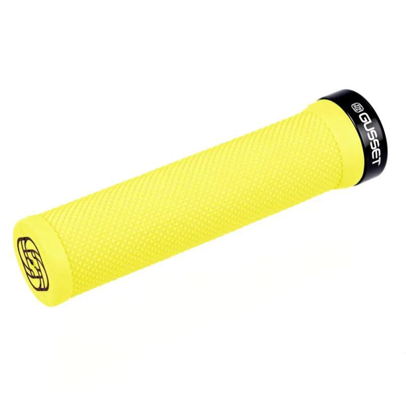 Gusset Single File Lock On Handlebar Grips Flo Yellow 133mm