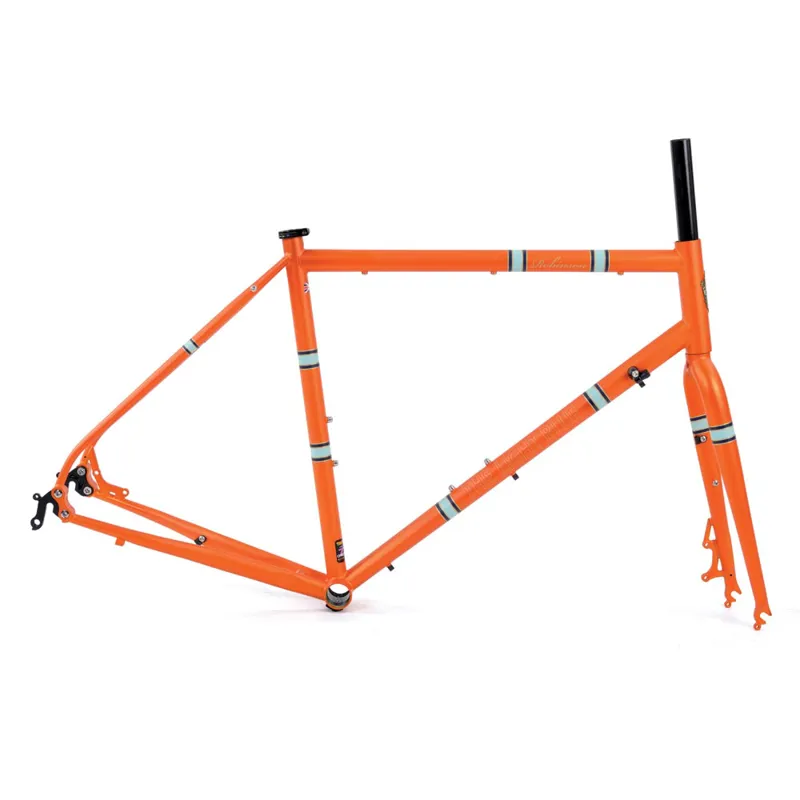 The Light Blue Robinson Touring/Gravel Steel Frame Set in Volca Orange-1
