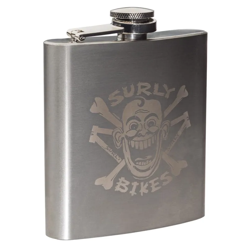 Surly Stainless Steel 6oz Hip Flask in Silver