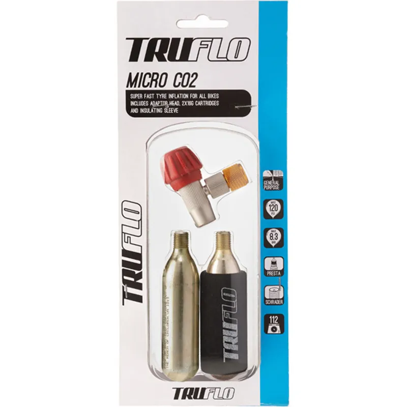 Truflo Micro C02 Tyre Inflater 3 Pack in Silver