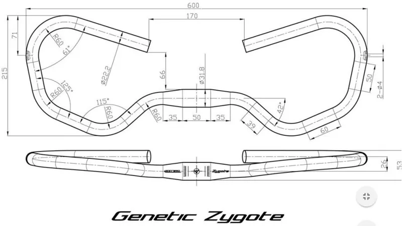 Genetic Zygote Trekking Handlebars 600mm in Black-1