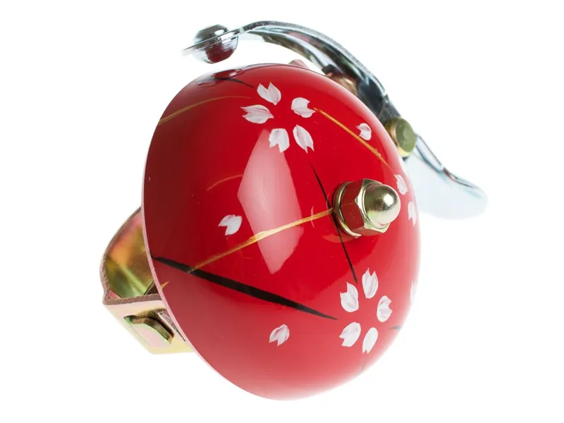Crane Hand Painted Bell in Red Spring-1
