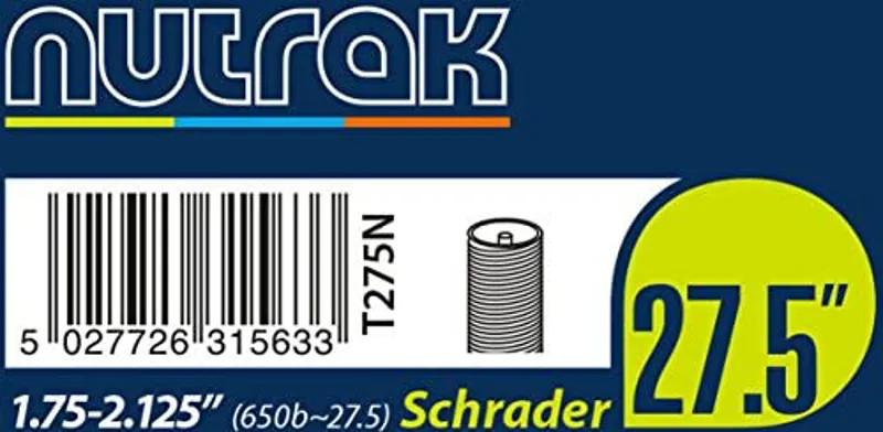 Nutrak 27.5x1.75-2.1 Schrader Bicycle Inner Tube in Black