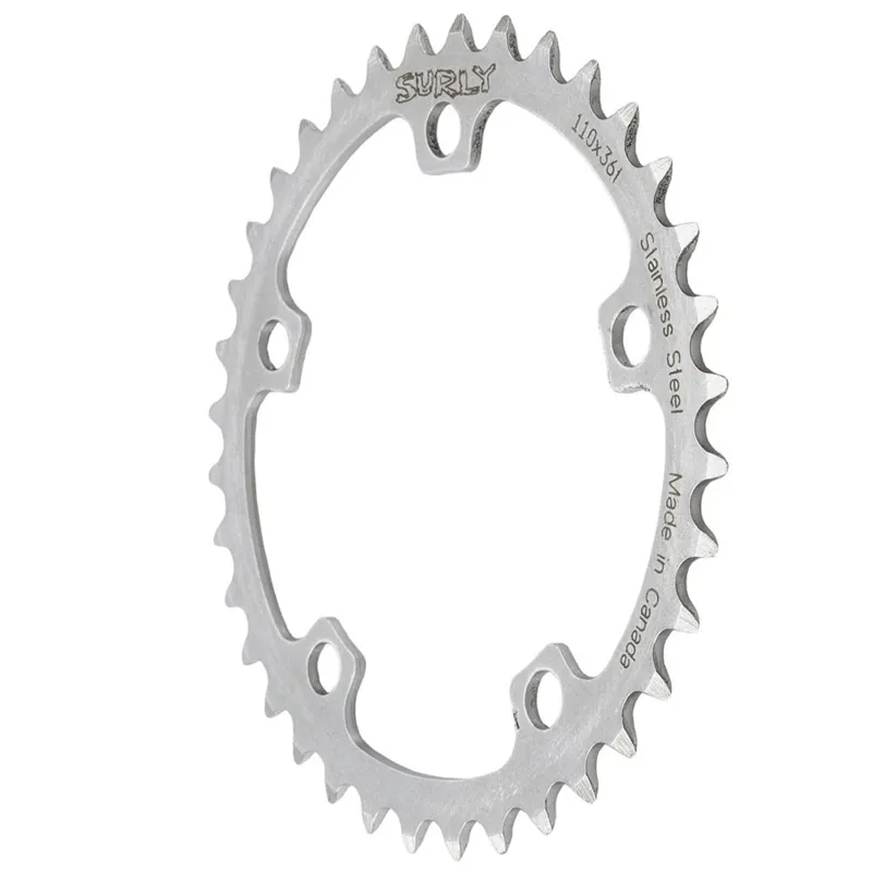 Surly 5 Arm 110 BCD Stainless Steel Chainring in Silver