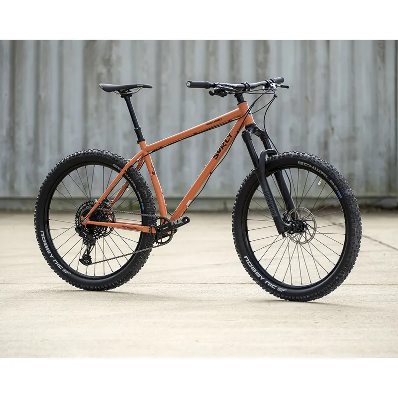 Surly Karate Monkey 27.5+ Sram Suspension MTN Bike in Peach Salmon Sundae-2