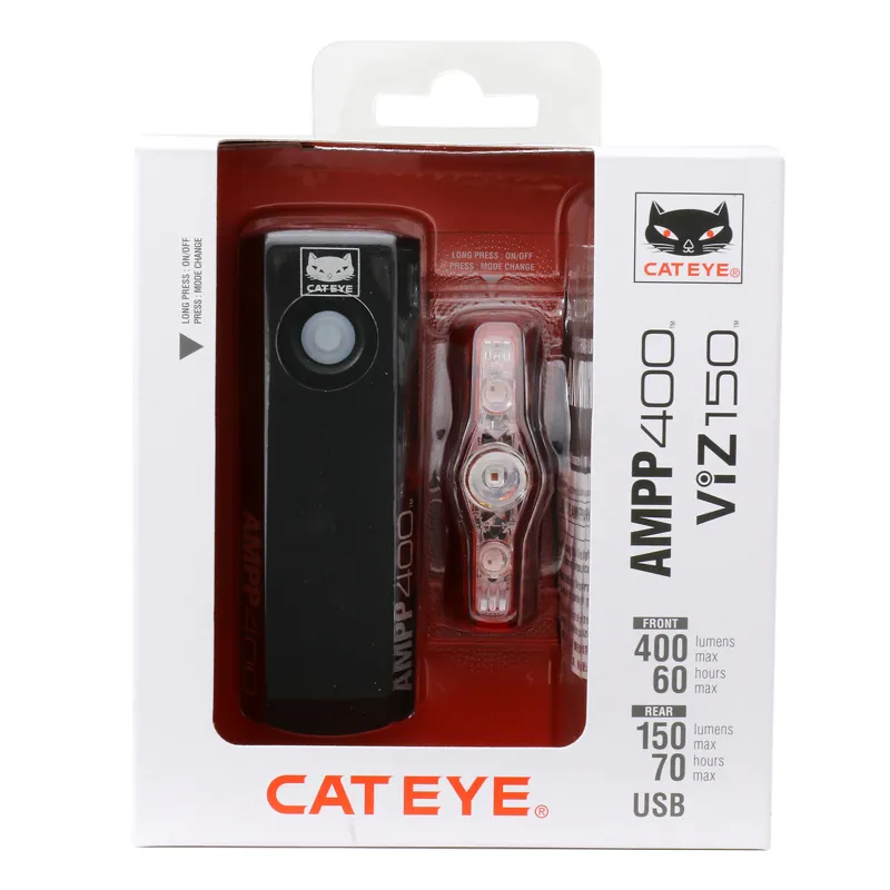 Cateye Ampp 400 / Viz 150 Bike Light Set