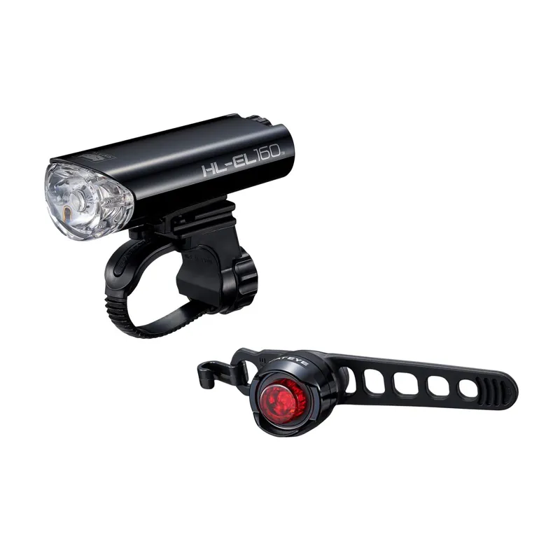 Cateye El-160 / Orb Bike Light Set in Black
