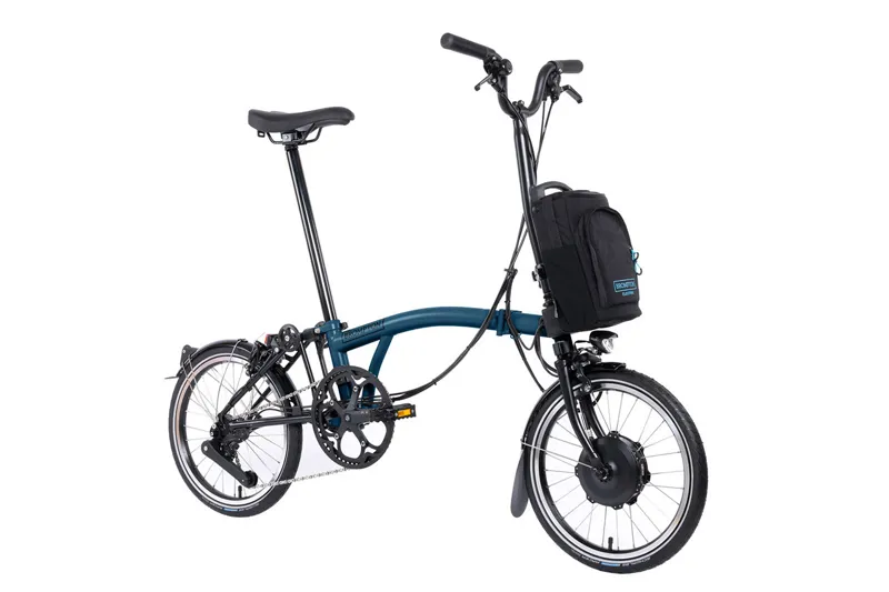 Brompton Electric C Line 4 Speed Folding Bike in Ocean Blue-1