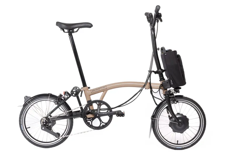 Brompton Electric C Line 4 Speed Folding Bike in Dune Sand-2
