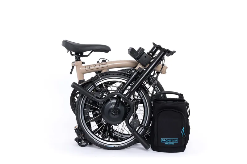 Brompton Electric C Line 4 Speed Folding Bike in Dune Sand-4
