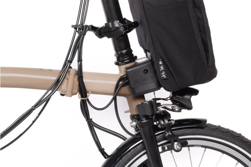 Brompton Electric C Line 4 Speed Folding Bike in Dune Sand-5
