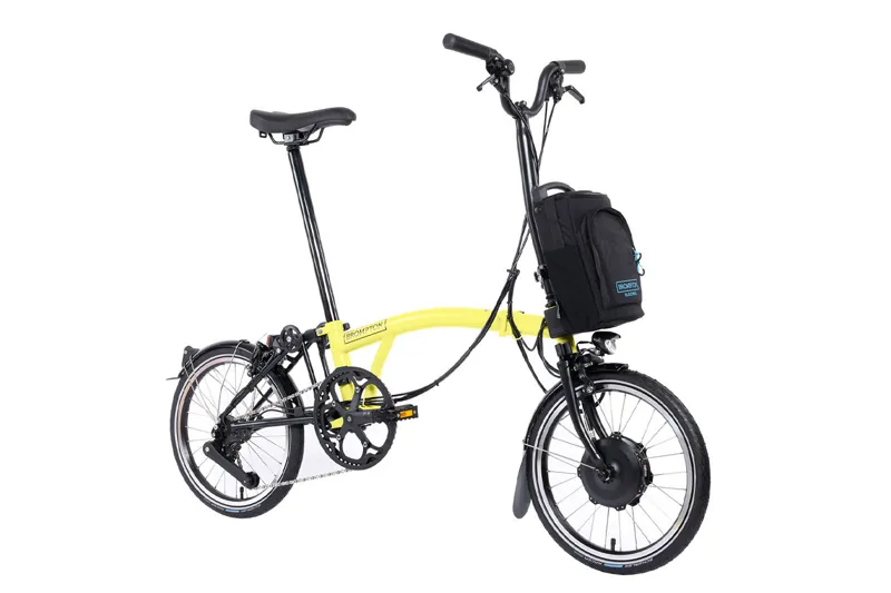 Brompton Electric C Line 4 Folding Speed Bike in Bumblebee Yellow-1