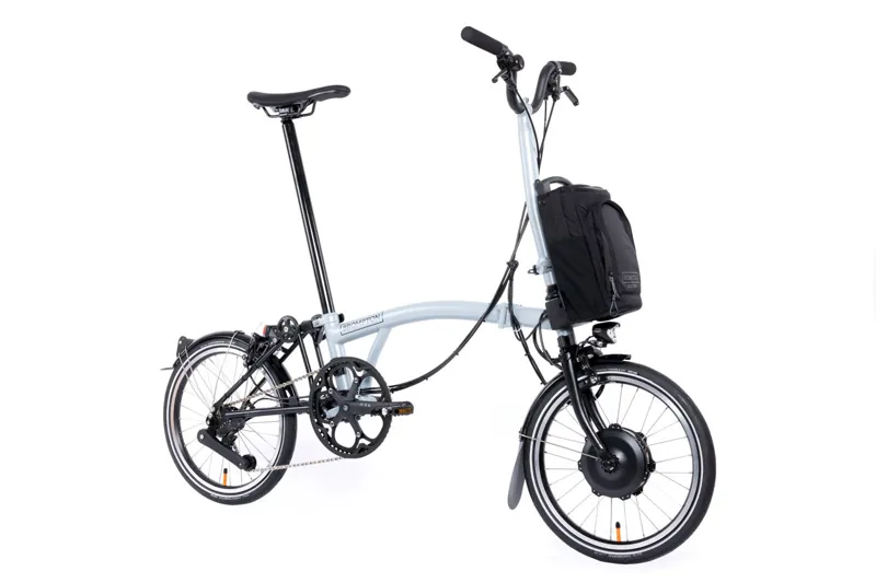 Brompton Electric P Line 12 Speed Folding Bike in Lunar Ice-1