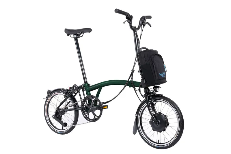 Brompton Electric C Line 12 Speed Folding Bike in Racing Green-1