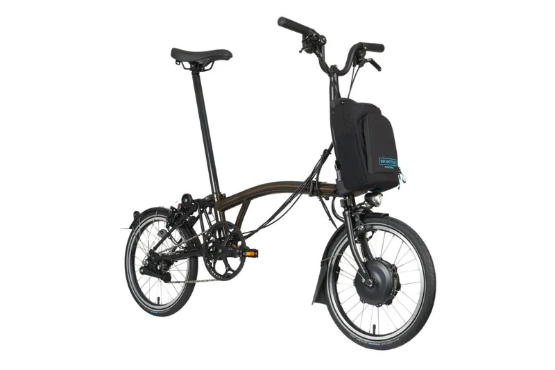 Brompton Electric C Line 12 Speed Folding Bike in Gloss Black Lacquer-1
