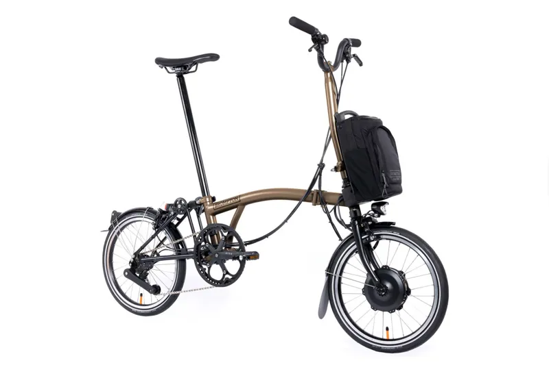 Brompton Electric P Line 12 Speed Folding Bike in Bronze Sky-1
