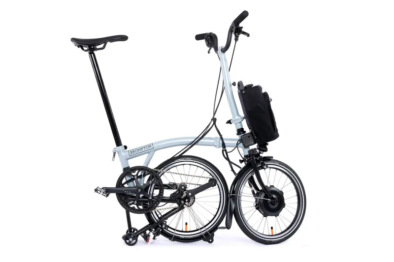 Brompton Electric P Line 4 Speed Folding Bike in Lunar Ice-2