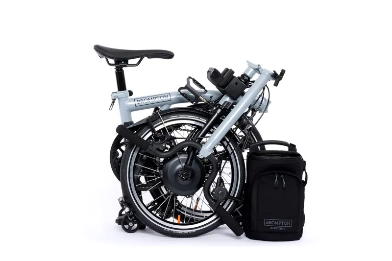 Brompton Electric P Line 4 Speed Folding Bike in Lunar Ice-3