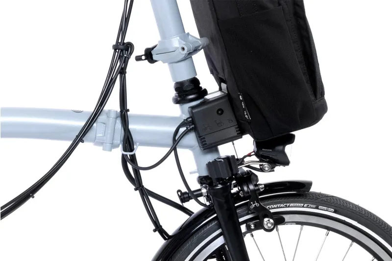 Brompton Electric P Line 4 Speed Folding Bike in Lunar Ice-4