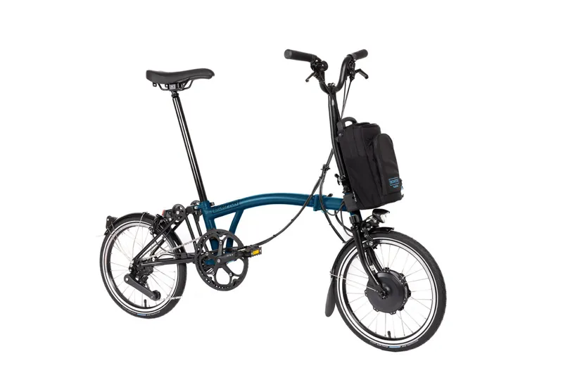 Brompton Electric C Line 4 Speed Folding Bike in Ocean Blue