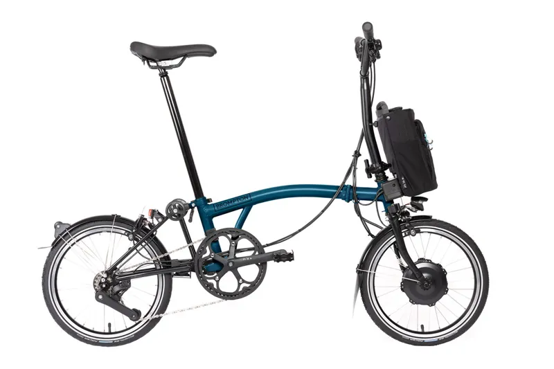 Brompton Electric C Line 4 Speed Folding Bike in Ocean Blue-2