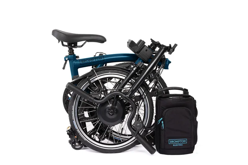 Brompton Electric C Line 4 Speed Folding Bike in Ocean Blue-4