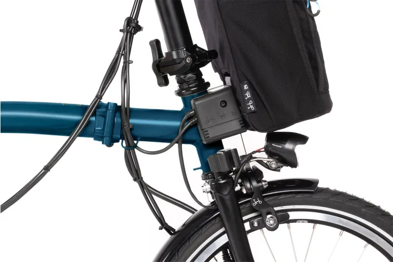 Brompton Electric C Line 4 Speed Folding Bike in Ocean Blue-5