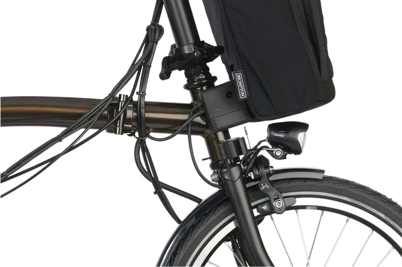 Brompton Electric C Line 4 Speed Folding Bike in Gloss Black Lacquer-4