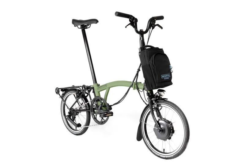 Brompton C Line 4 speed Urban Electric Folding Bike in Matcha Green