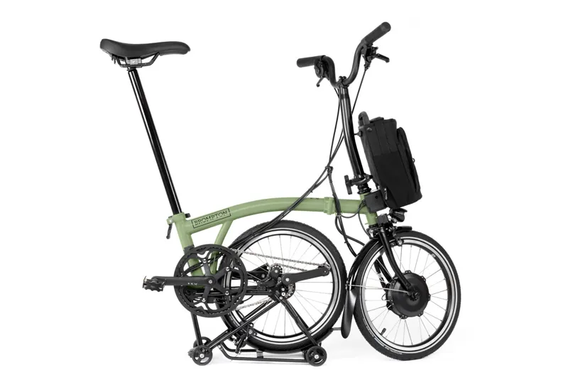 Brompton C Line 4 speed Urban Electric Folding Bike in Matcha Green-2