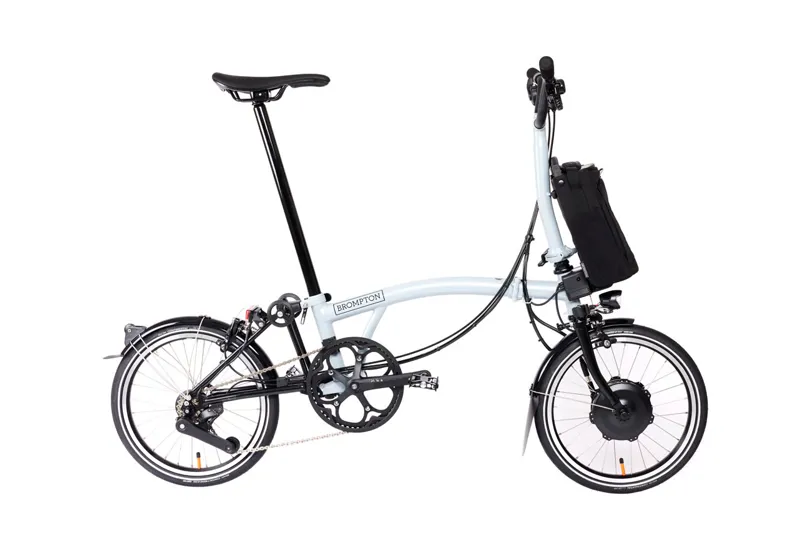 Brompton Electric P Line 12 Speed Folding Bike in Lunar Ice-2