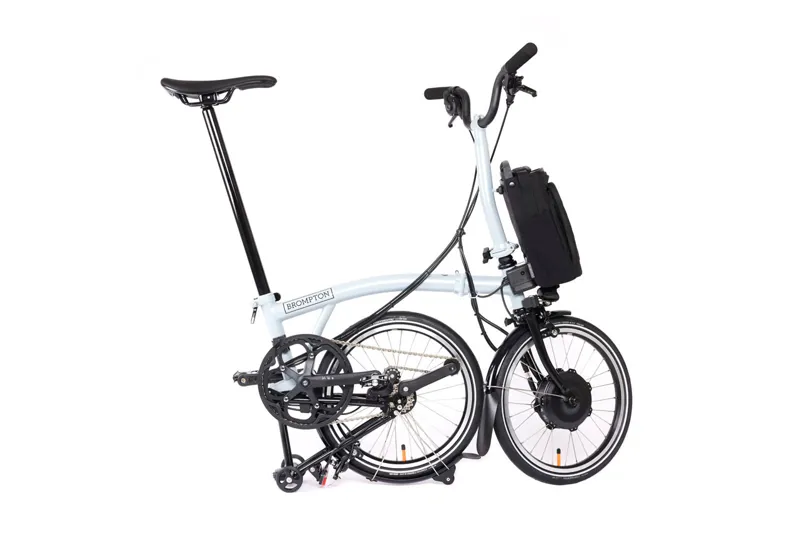 Brompton Electric P Line 12 Speed Folding Bike in Lunar Ice-3