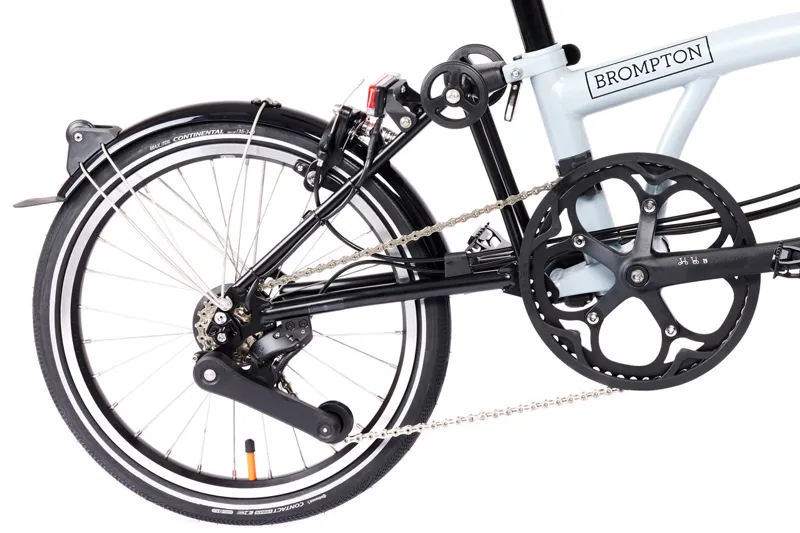Brompton Electric P Line 12 Speed Folding Bike in Lunar Ice-6