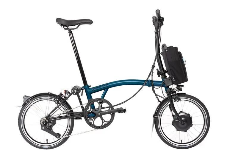 Brompton Electric C Line 12 Speed Folding Bike in Ocean Blue-2