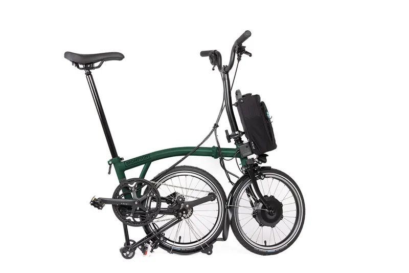 Brompton Electric C Line 12 Speed Folding Bike in Racing Green-3