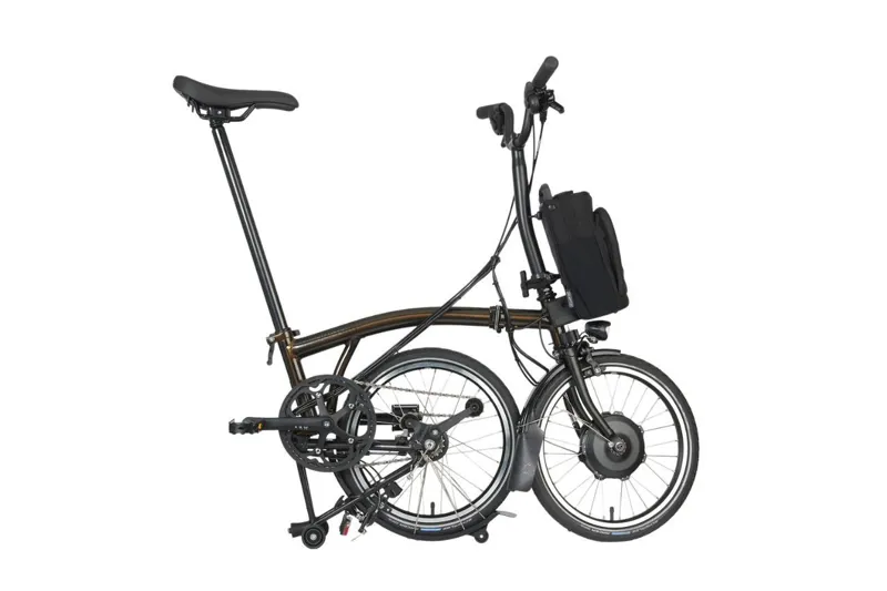 Brompton Electric C Line 12 Speed Folding Bike in Gloss Black Lacquer-3