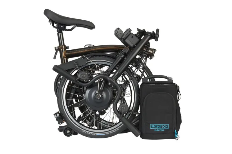 Brompton Electric C Line 12 Speed Folding Bike in Gloss Black Lacquer-4