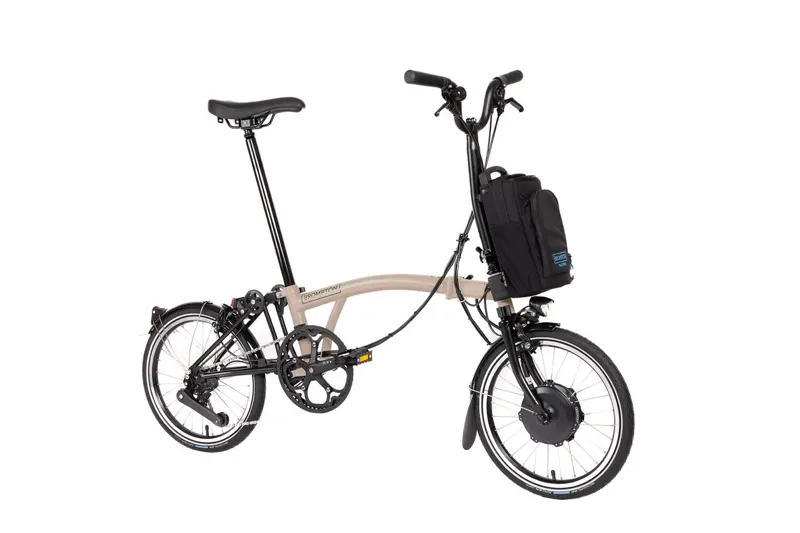 Brompton Electric C Line 12 Speed Folding Bike in Dune Sand