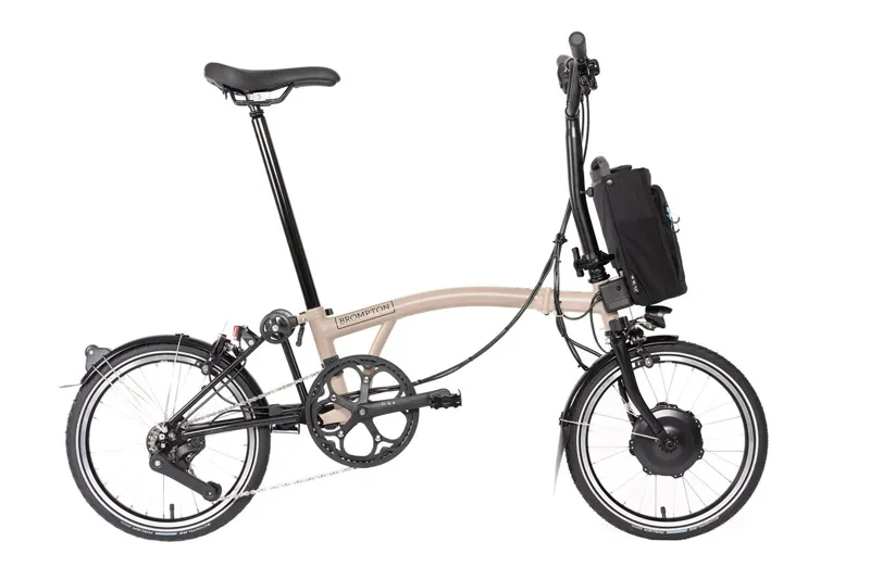 Brompton Electric C Line 12 Speed Folding Bike in Dune Sand-2