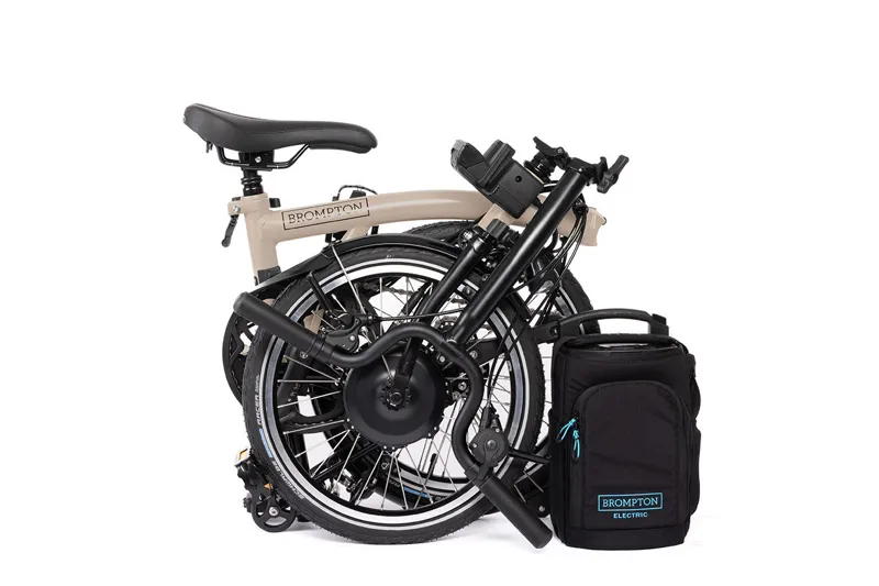 Brompton Electric C Line 12 Speed Folding Bike in Dune Sand-4