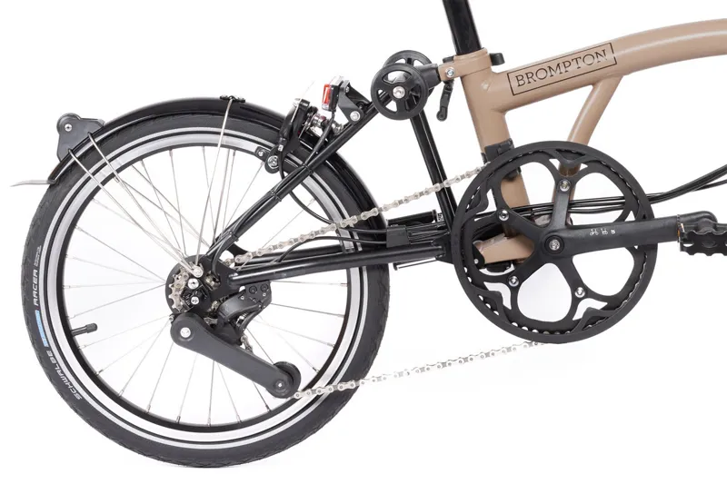 Brompton Electric C Line 12 Speed Folding Bike in Dune Sand-6