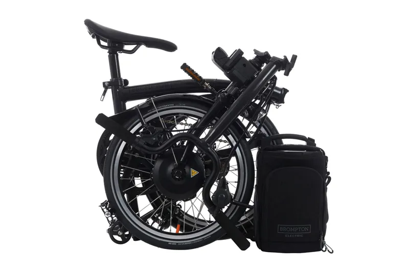 Brompton Electric P Line 12 Speed Folding Bike in Midnight Black Metallic-4