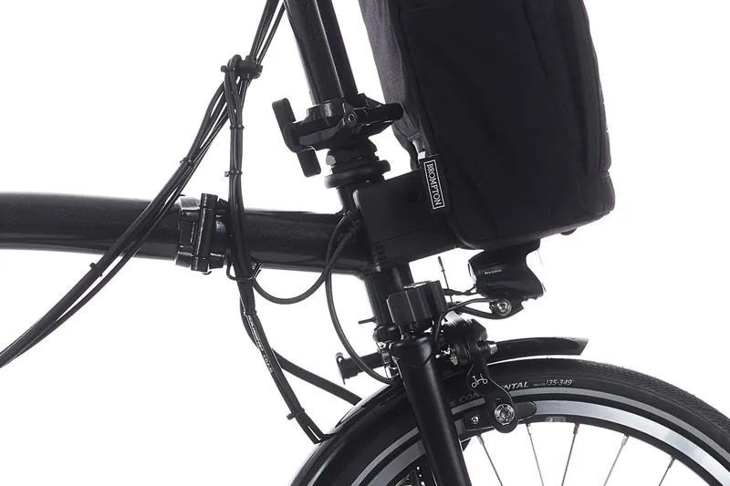 Brompton Electric P Line 12 Speed Folding Bike in Midnight Black Metallic-5