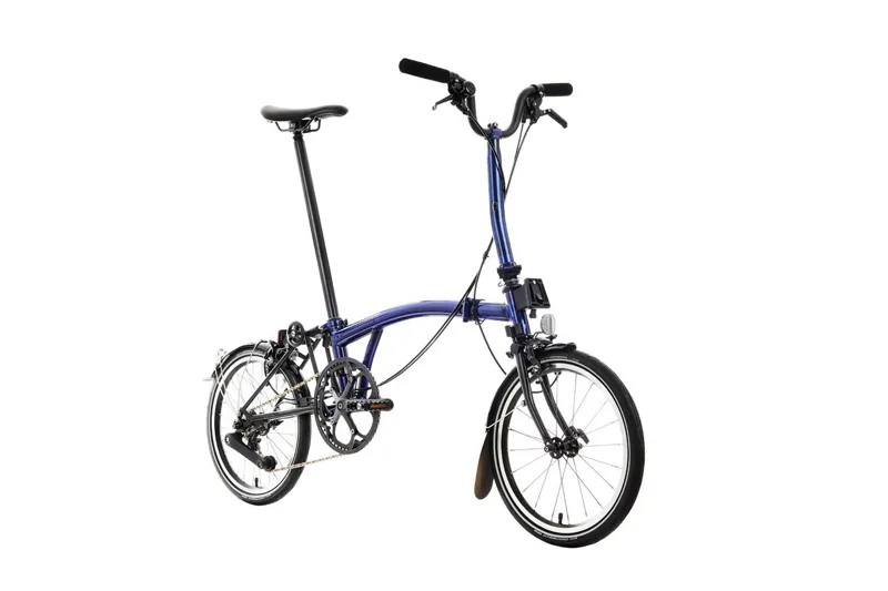 Brompton P Line 12 Speed Folding Bike in Bolt Blue Lacquer