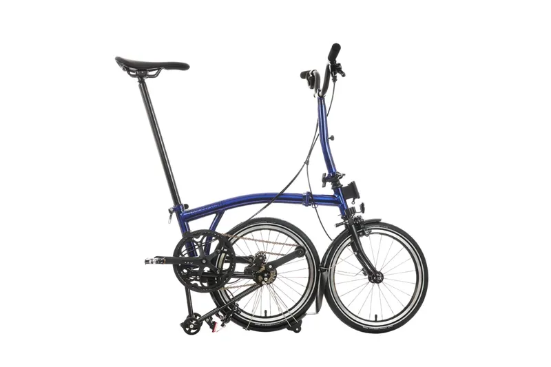 Brompton P Line 12 Speed Folding Bike in Bolt Blue Lacquer-4