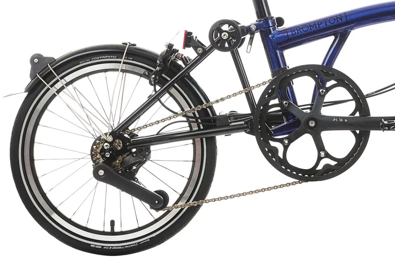 Brompton P Line 12 Speed Folding Bike in Bolt Blue Lacquer-7