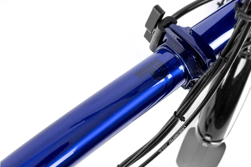 Brompton Electric P Line 12 Speed Folding Bike in Bolt Blue Lacquer-8