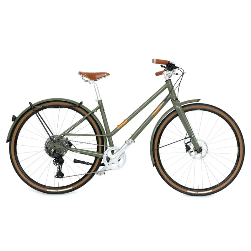 Pashley Pathfinder Low Step Hybrid Bike in Ash Green-1
